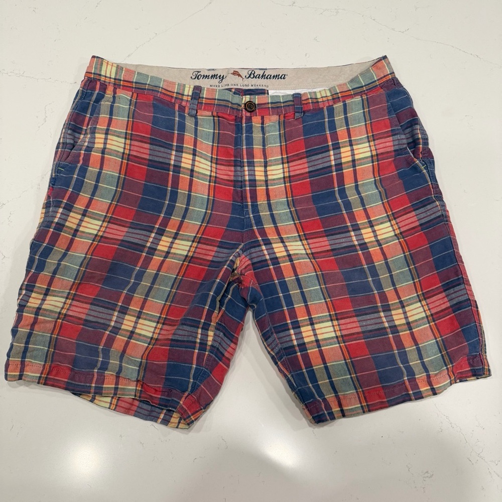 Tommy Bahama Men's Colorful Plaid Shorts - 38